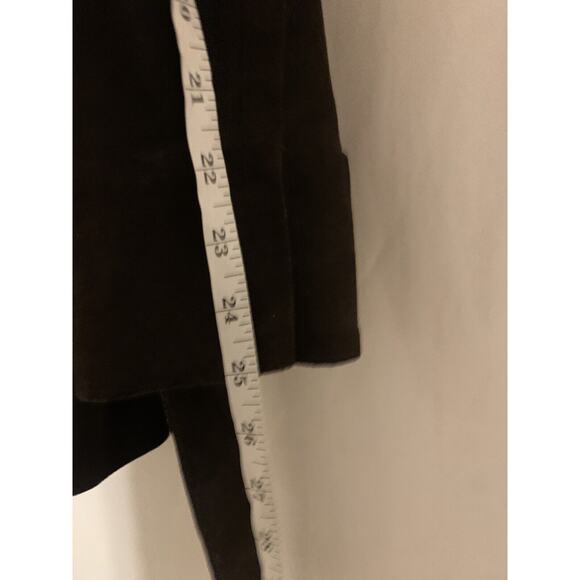 Banana Republic Womens Coat Medium Leather Brown Thick Lined Pockets - Picture 10 of 13